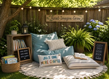 A cozy reading spot is perfect for some backyard summer reading.