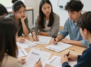 A focused group of professionals engaged in a hands-on coding workshop with laptops and whiteboards.