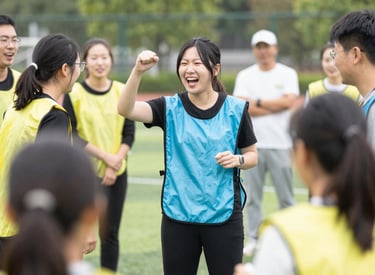 A trainer guiding a small team through an interactive session on emotional intelligence and leadership.