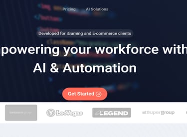 Humbl.ai for AI and automation solutions featuring iGaming and E-commerce partners.