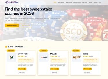 Best US sweepstakes casino reviews on SweepStakeReview.com