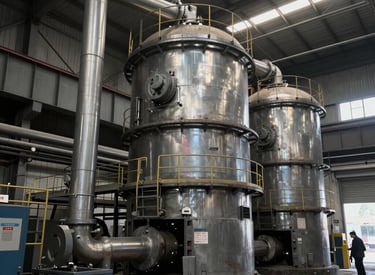 Generate an image of inside a steel manufacturing center