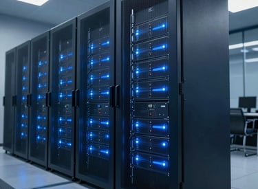 Modern residential buildings with sunlight reflecting off windows in a calm neighborhood.