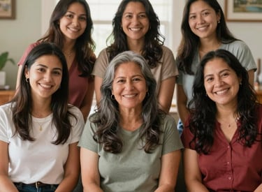 A warm, candid photo of a woman typing on a laptop in a cozy, modern workspace filled with plants and natural light.