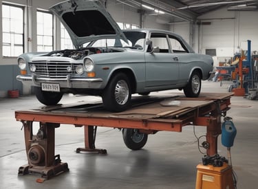 a man riding a skateboard down a street next to tall buildings