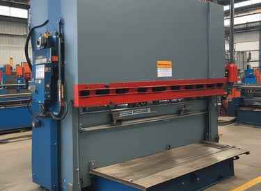 Metal sheets being bent smoothly by a ubkant bending machine.