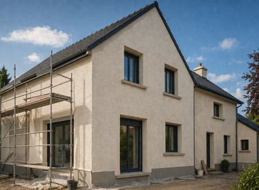 Maison rénovée avec enduit de façade – finition propre