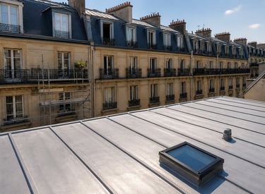 Rénovation toiture zinc avec fenêtre de toit