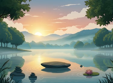 Peaceful sunrise over a lake — Focus series, ambient music for study and reflection.