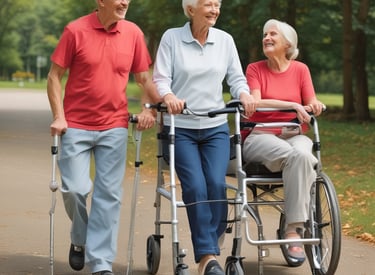 Custom metal mobility aid with ergonomic design for ease of movement.