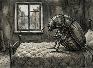 an insect on a bed