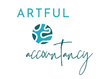 Artful Accountancy logo with teal lettering and a circular abstract icon above the wordmark.