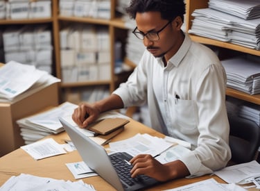 Image of a customer service representative assisting a client via computer