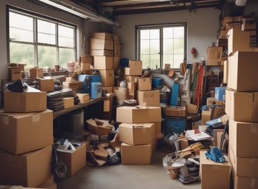A tidy garage with neatly removed junk and organized space.