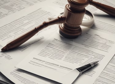Close-up of legal documents and a gavel on a desk symbolizing labor law cases.