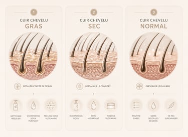 Infographie sur les soins du cuir chevelu
