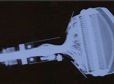 Detailed X-ray imaging of internal complex electrical wiring ulrasound probe.