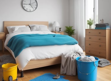 A friendly concierge holding keys and smiling in a well-kept residential building lobby.