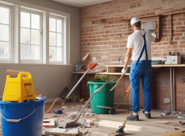 A friendly concierge holding keys and smiling in a well-kept residential building lobby.