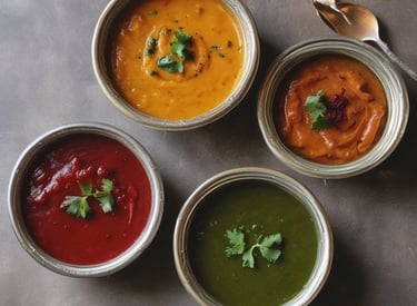 A close-up of a colorful plate of chaat with fresh herbs and spices, ready to eat.
