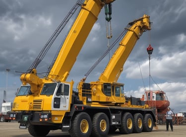 Heavy equipment like excavators and loaders lined up ready for rental.