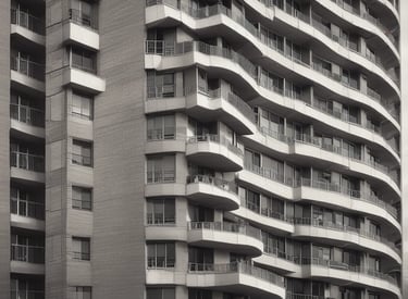 A large estate with a red brick mansion surrounded by dense forest. The building has multiple chimneys and is set in a landscaped garden with a driveway leading to a parking area. The scene is enveloped in lush greenery with trees and bushes in varying shades.