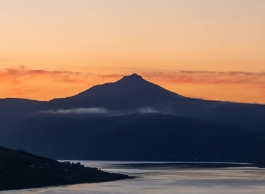 A beautiful sunset in the Faroe Islands
