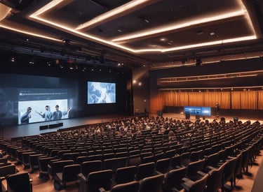 A vibrant event showcasing our AV setup.