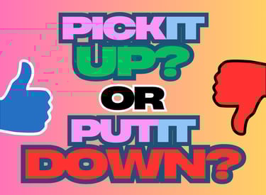pick it up? or put it down? logo new comic books
