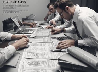 Team discussing investment data with sensitivity analysis on a laptop