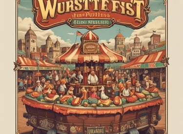 A vibrant German-American cultural festival with traditional decorations.