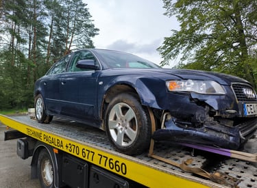automobilio pervežimas po avarijos
