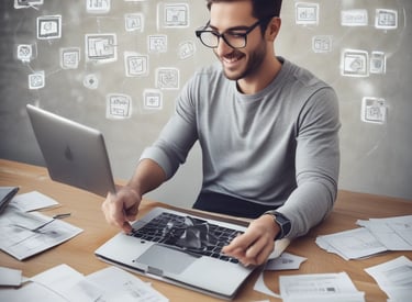 A graph showing increasing profits and growth on a computer screen.