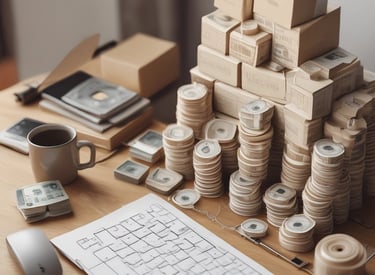 A graph showing increasing profits and growth on a computer screen.