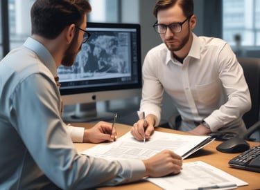 Close-up of hands holding a small solar panel against a blue sky background