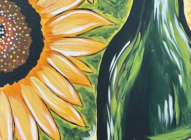a painting of a bottle of wine and a bottle of wine