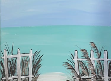 Fun paint party in Cozumel - Seaside Beach design