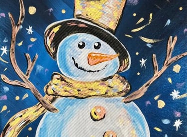 Snowman paint party Cozumel