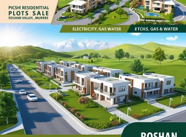 a group of three pictures of a residential development in roshana