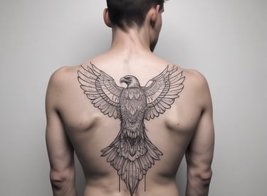 a man with a line tattoo on his back