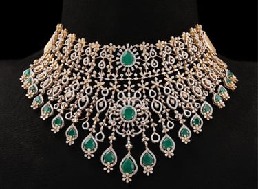 a necklace with emerald and Lab-Grown Diamonds necklaces