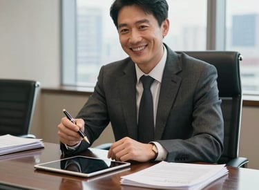 Two individuals in business attire are standing near glass doors with the phrase 'Invest Europe' etched on them. One person is holding a smartphone.