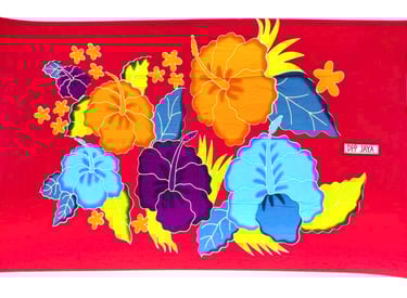 Hand Printed Premium Hibiscus Beach Sarong, pareo, lava lava