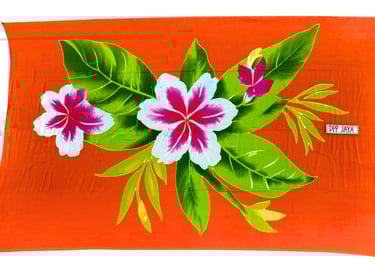 Hand Printed Premium Jasmine Beach Sarong, pareo, lava lava