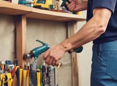 A dimly lit storage or warehouse area with metal shelving units lining both sides. A yellow metal cart with mesh sides is situated in the central aisle. Various items and boxes can be seen on the shelves and the floor in the background. The entire area has a greenish tint due to the lighting.