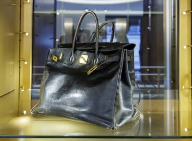 Exposição da bolsa original da Hermès Birkin 2024 