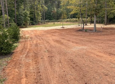 Residential land clearing and site preparation in Newton NC creating cleared lot ready for construct