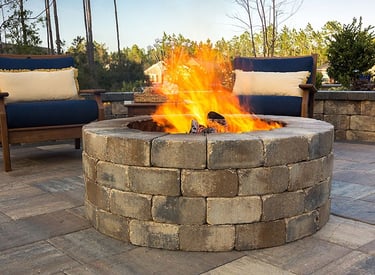 Custom patio and fire pit installation in Catawba County NC