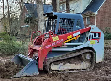 Residential grading and excavation in Catawba County NC using skid steer equipment for yard leveling
