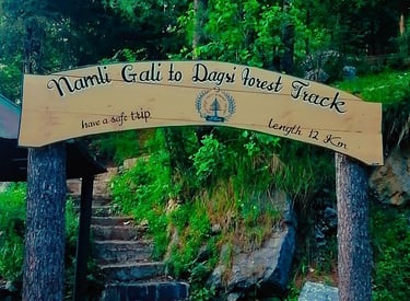 Miranjani trailhead showing stairs and entry board